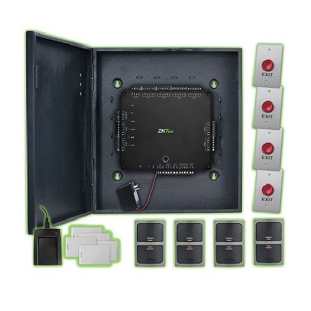 ATLAS400-4-DOOR-KIT ZKTeco USA Atlas Prox Series 4-Door Access Control Kit with CR10E USB Card Enrollment Reader, 4 x KT500E Card Readers and 4 x PTE-1 Exit Buttons